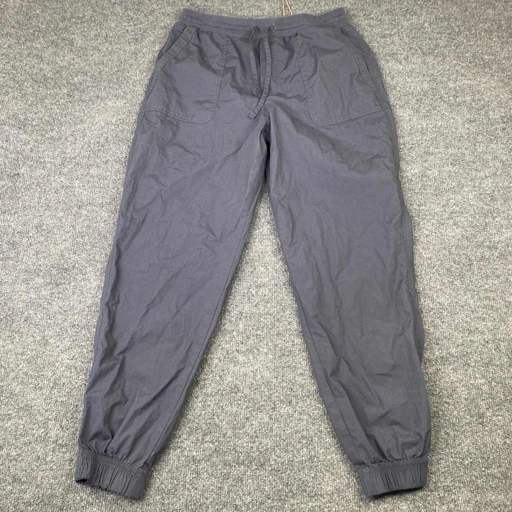 Pact Organic Cotton Woven Jogger Pants Charcoal Gray WA1-W7F Womens Medium